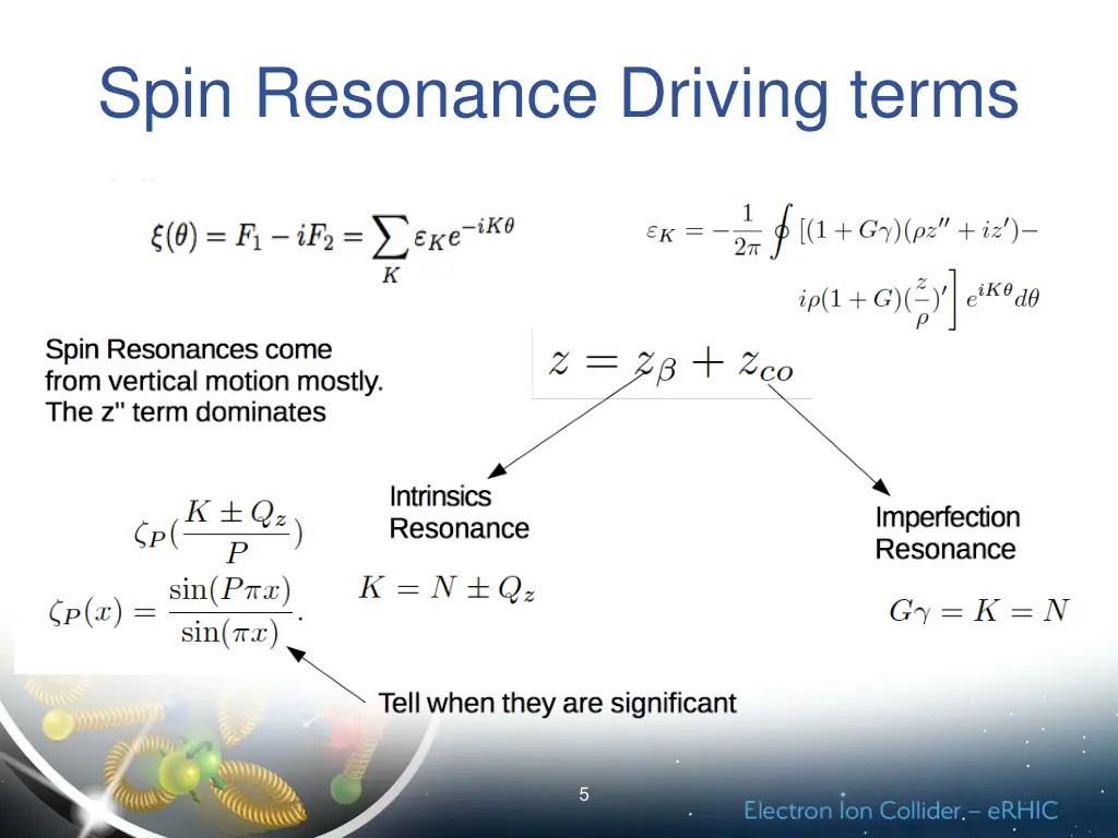 spin resonance driving terms
