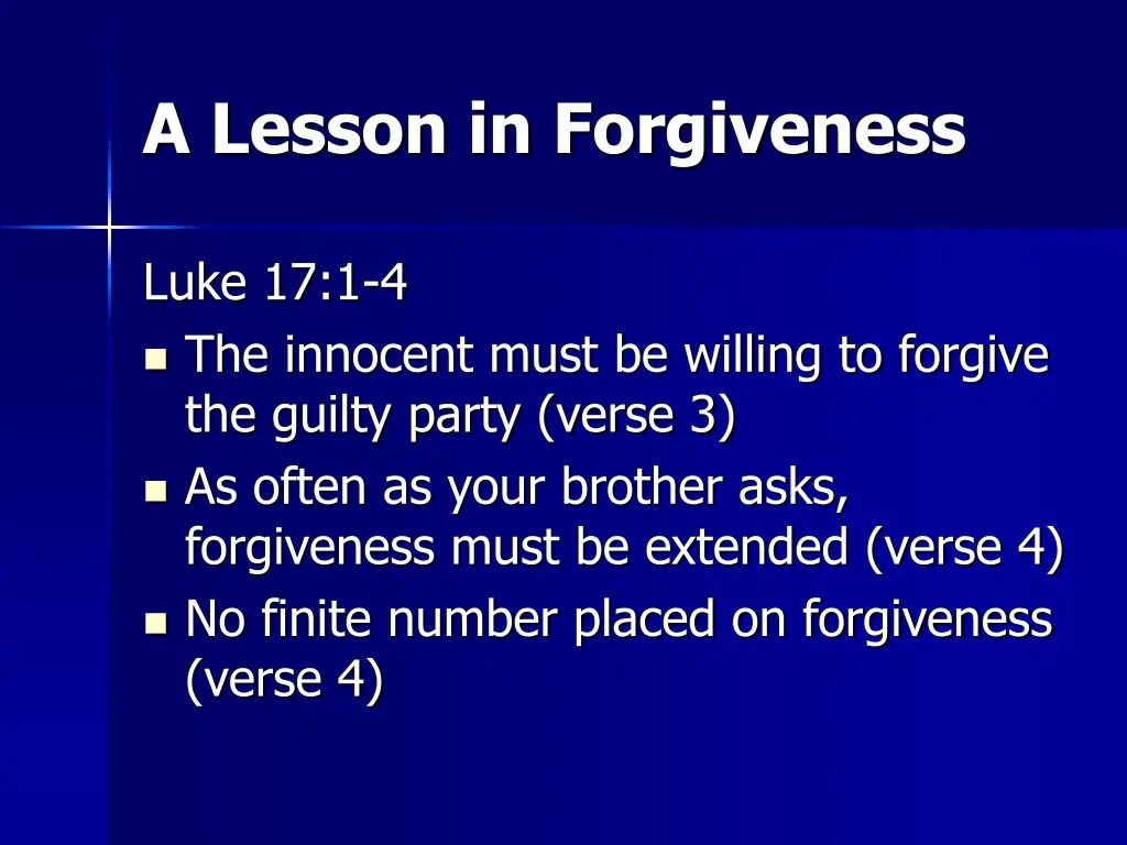 a lesson in forgiveness