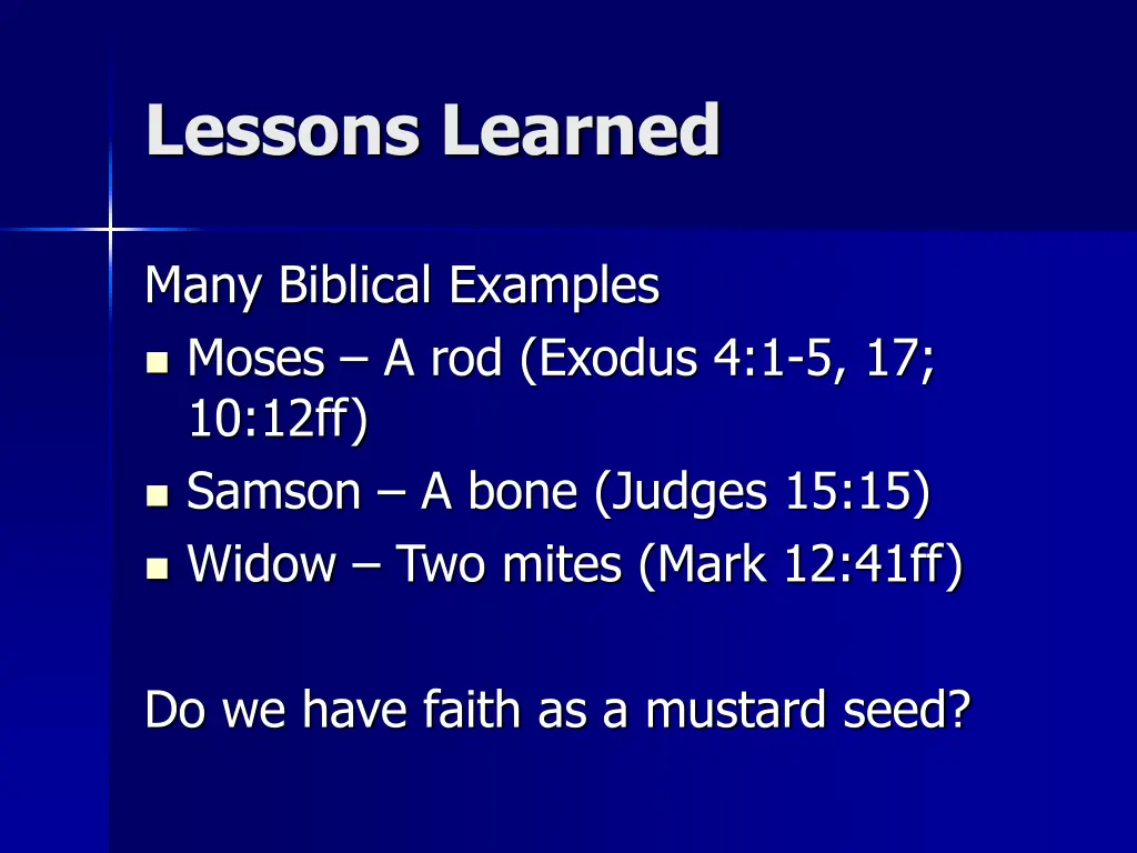 lessons learned 1