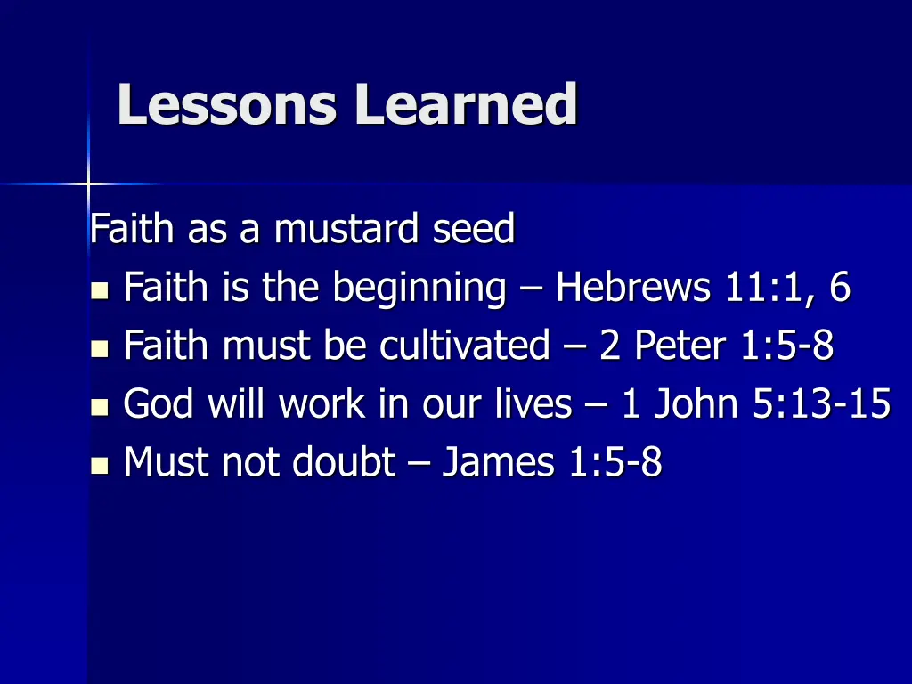 lessons learned