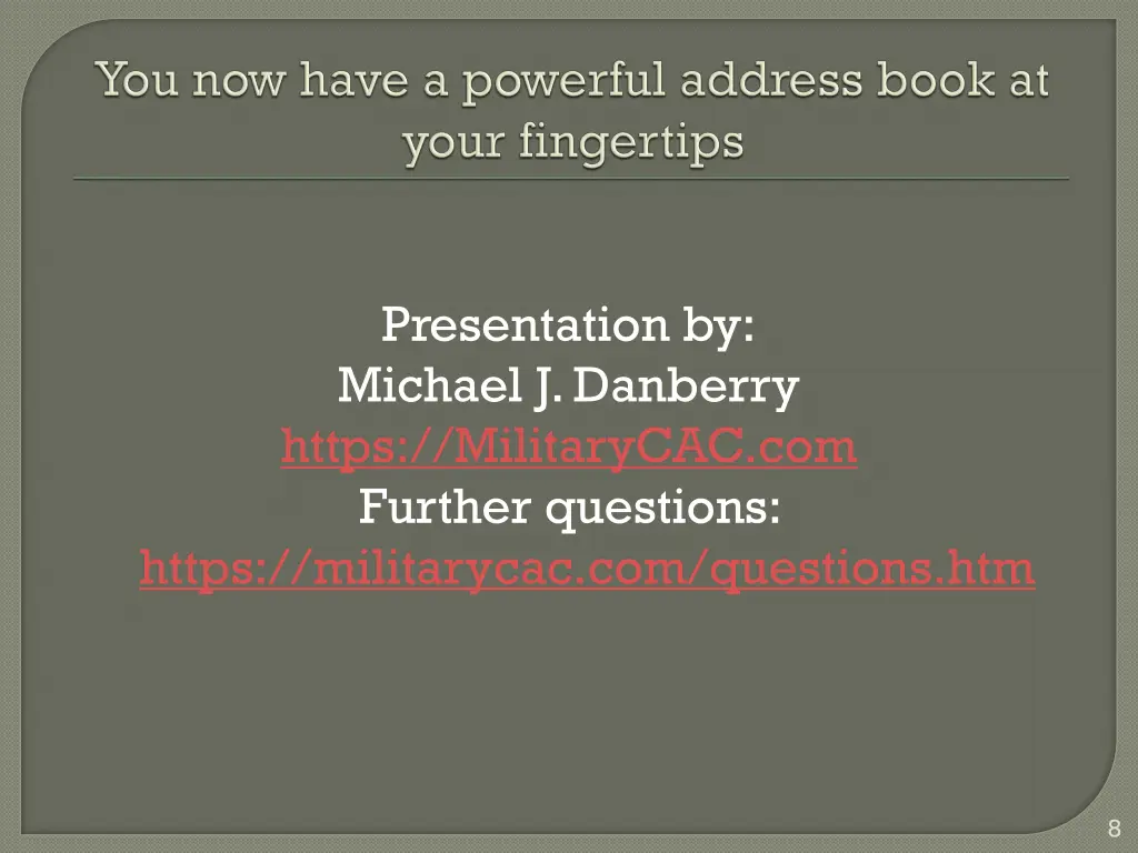 presentation by michael j danberry https