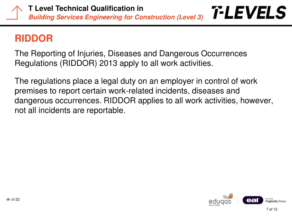 t level technical qualification in building 6