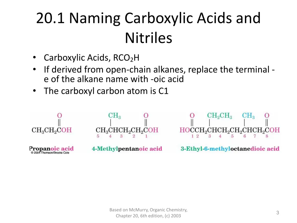 20 1 naming carboxylic acids and nitriles