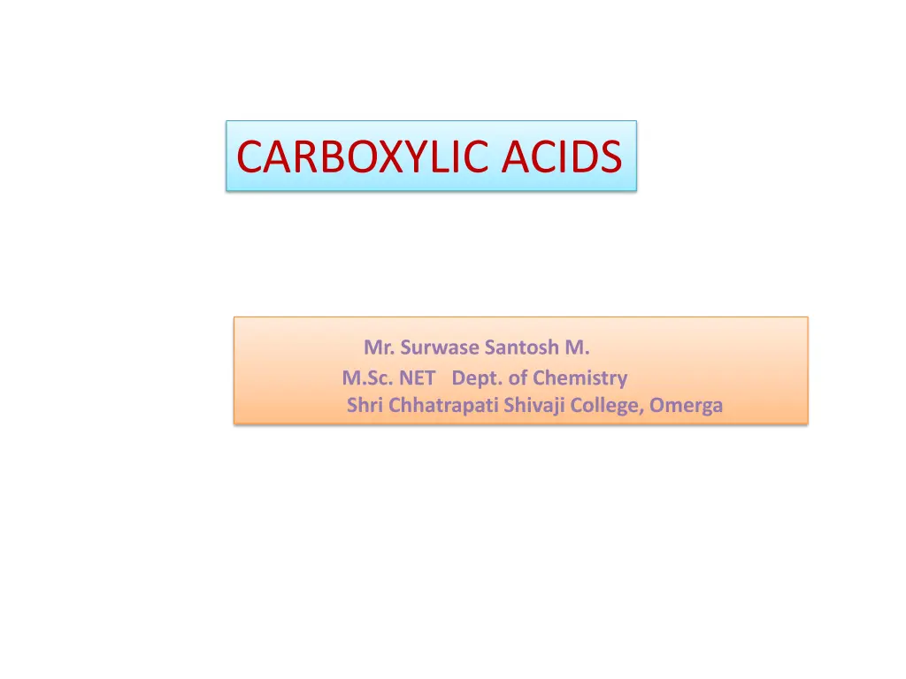 carboxylic acids