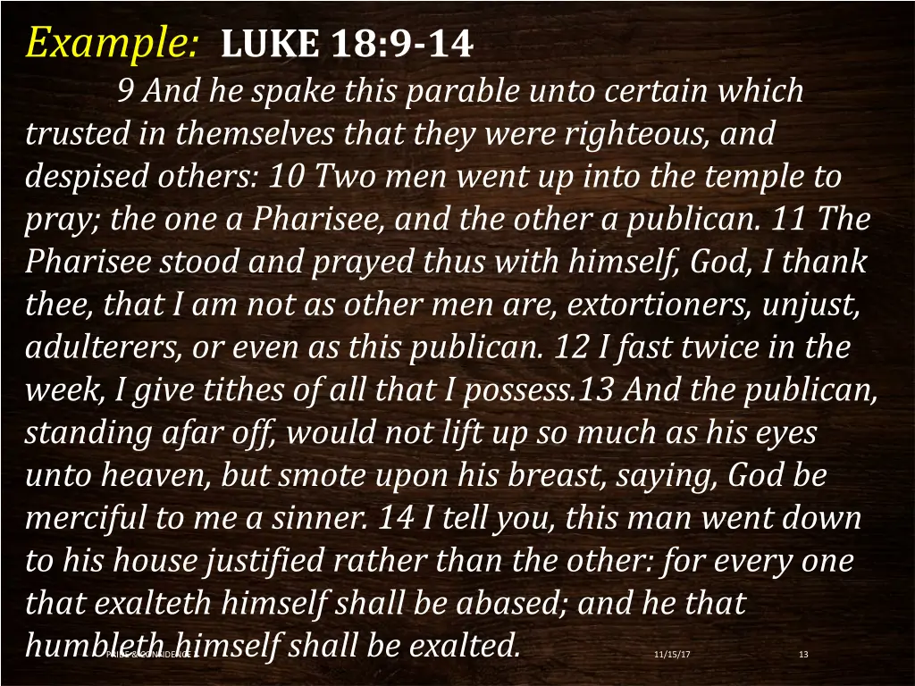 example luke 18 9 14 9 and he spake this parable