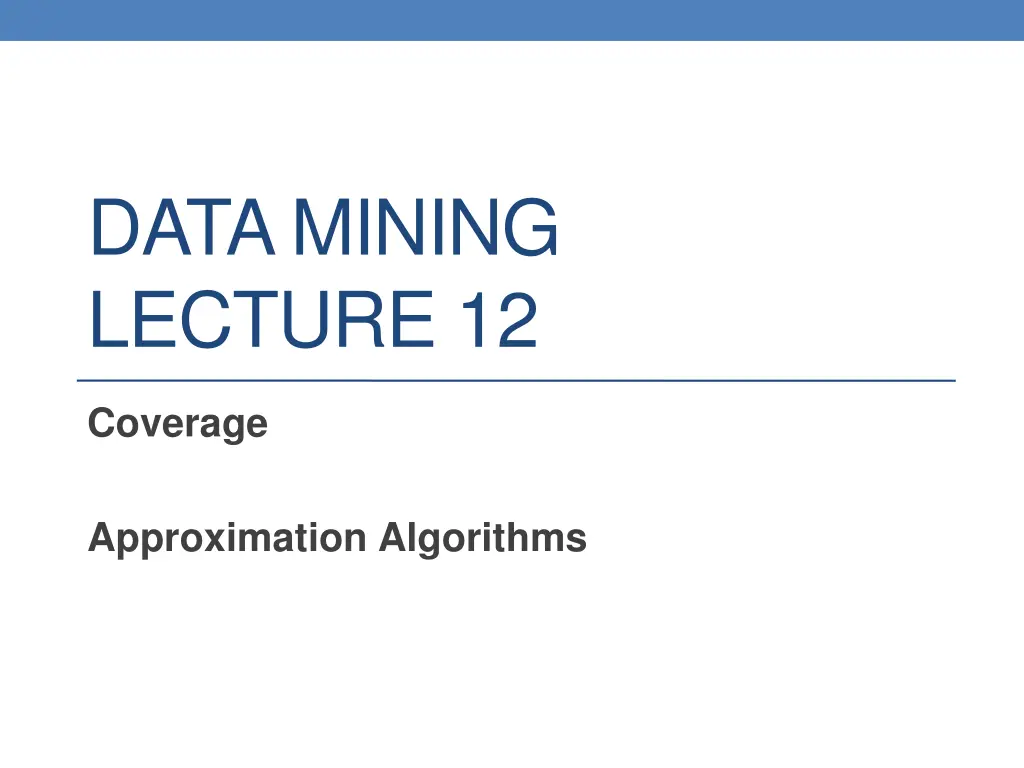 data mining lecture 12
