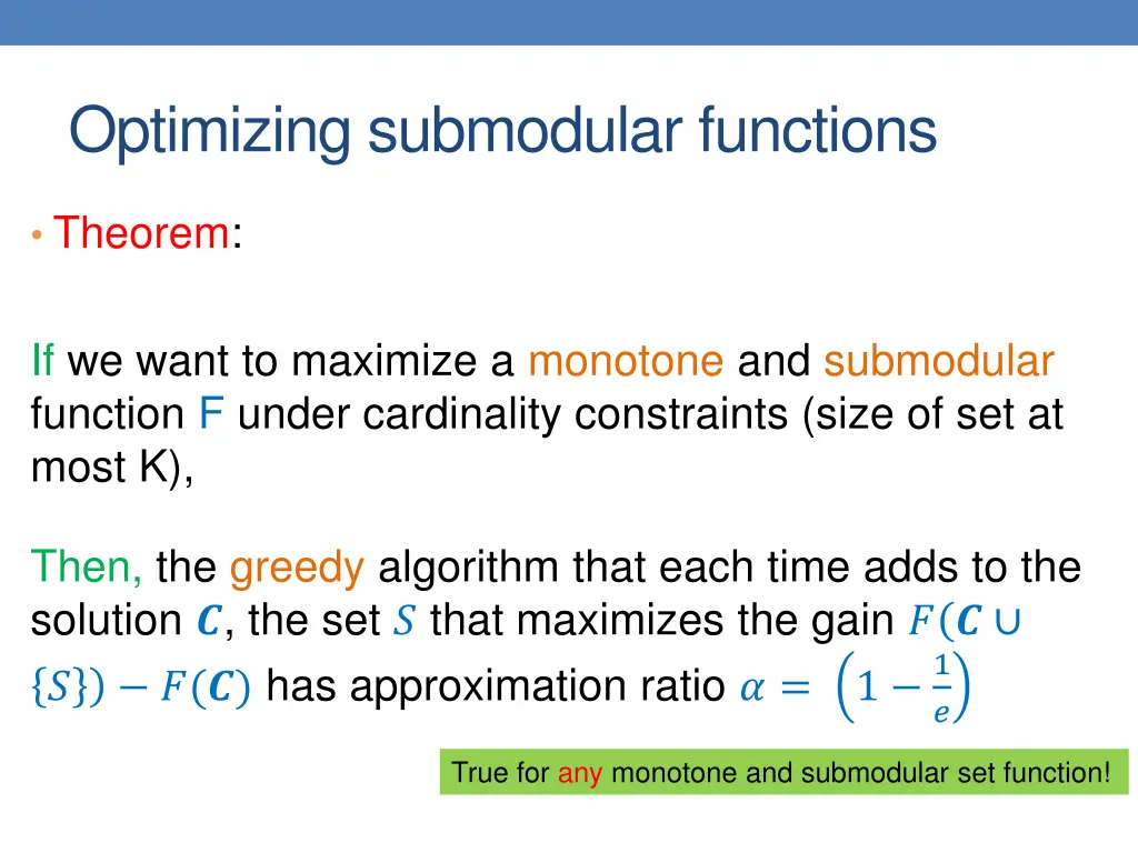 optimizing submodular functions
