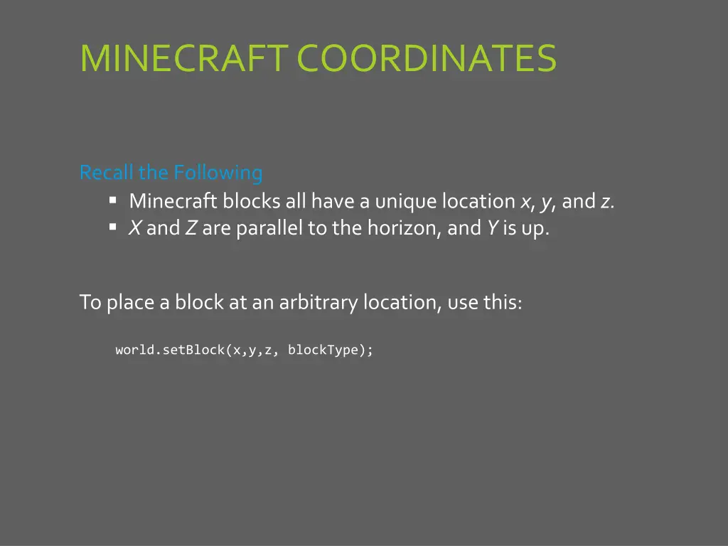 minecraft coordinates