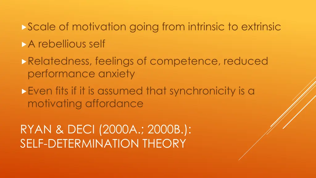 scale of motivation going from intrinsic