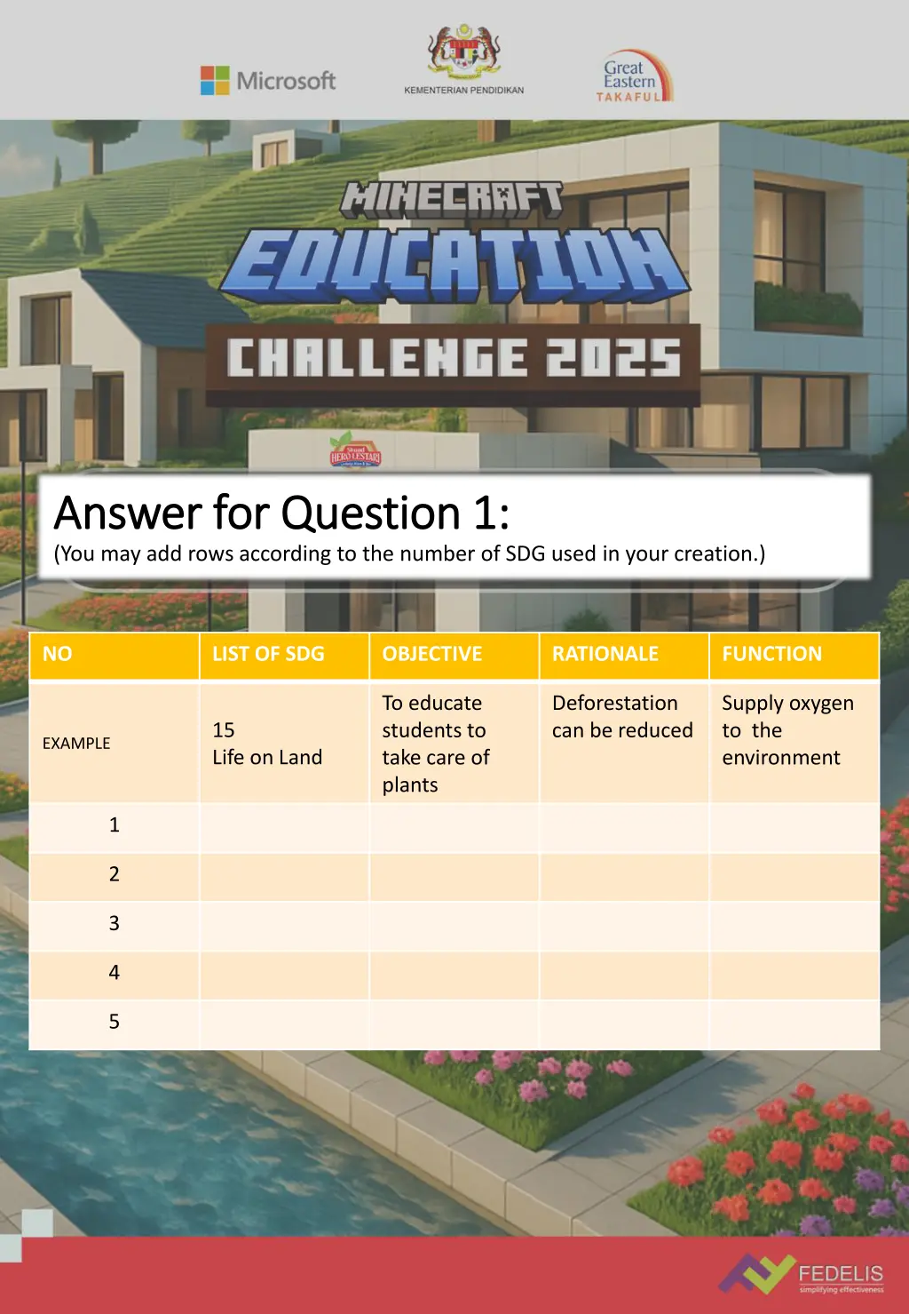 answer for question 1 answer for question