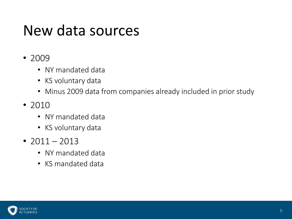 new data sources