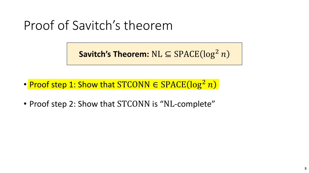 proof of savitch s theorem