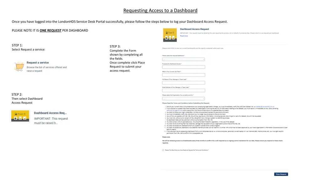 requesting access to a dashboard