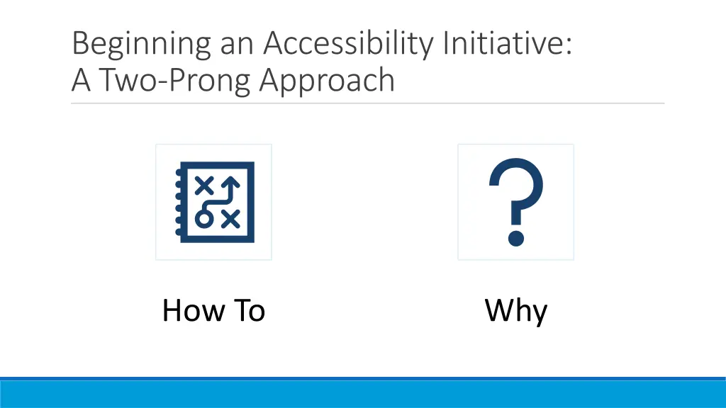 beginning an accessibility initiative a two prong