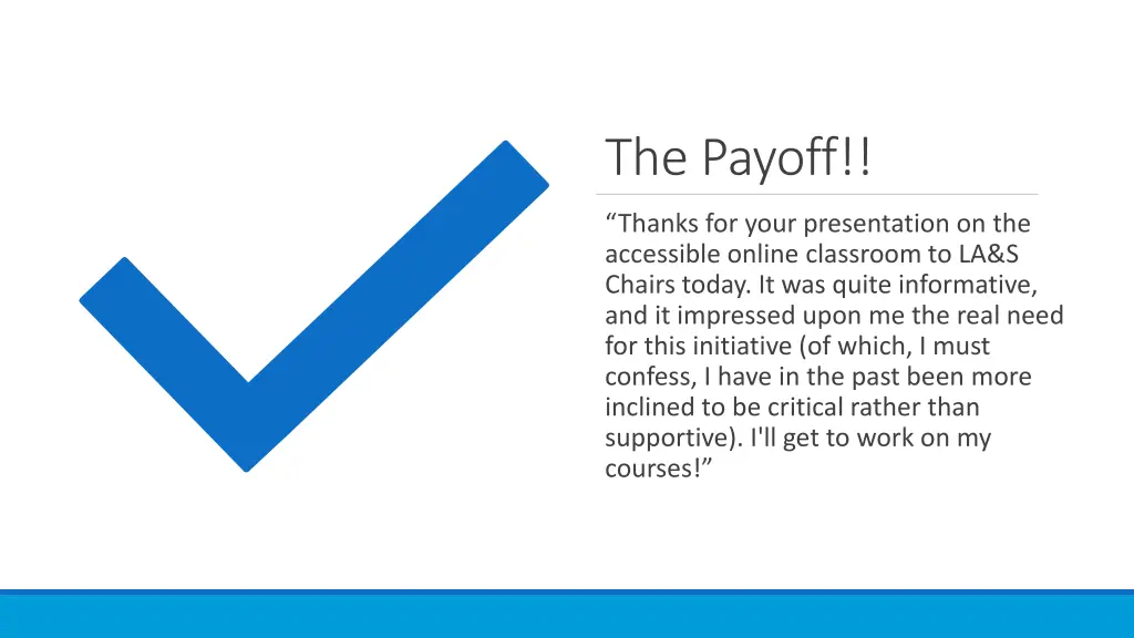 the payoff
