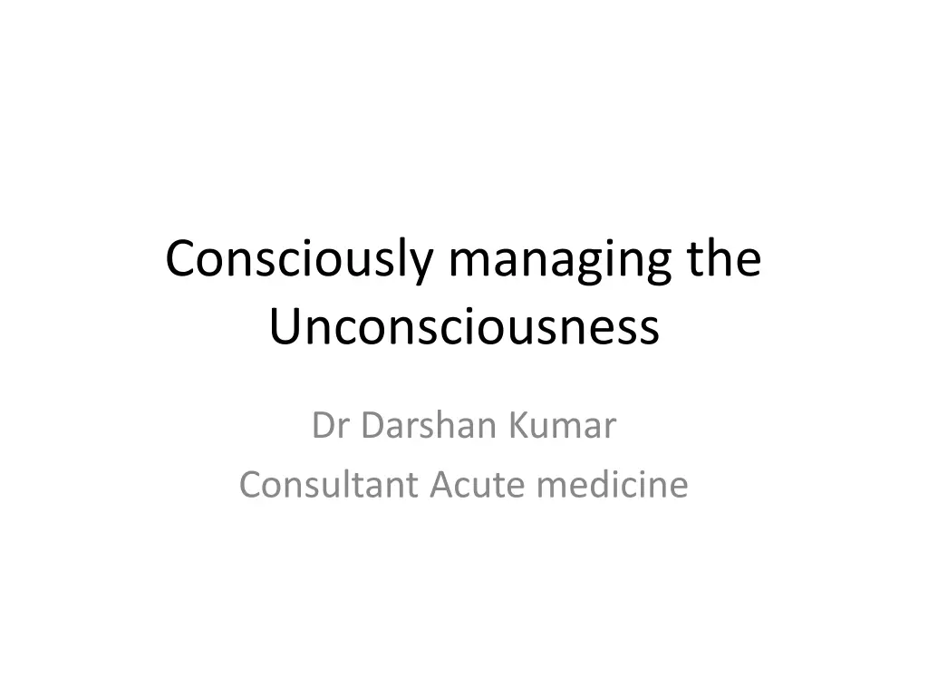 consciously managing the unconsciousness