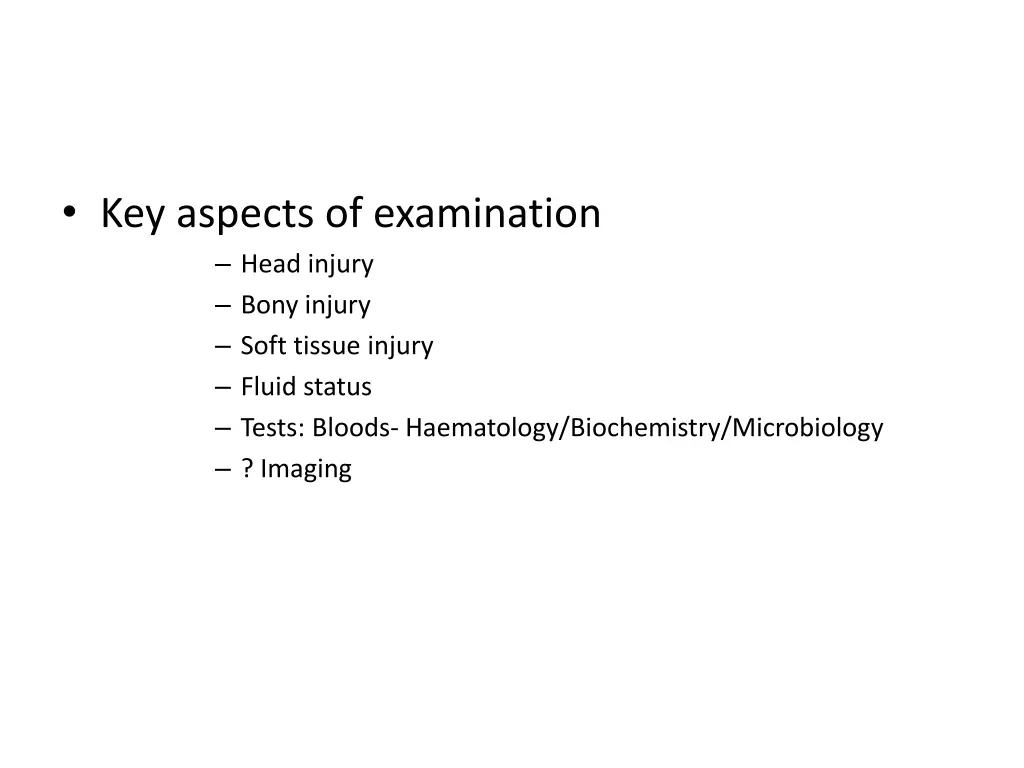 key aspects of examination head injury bony