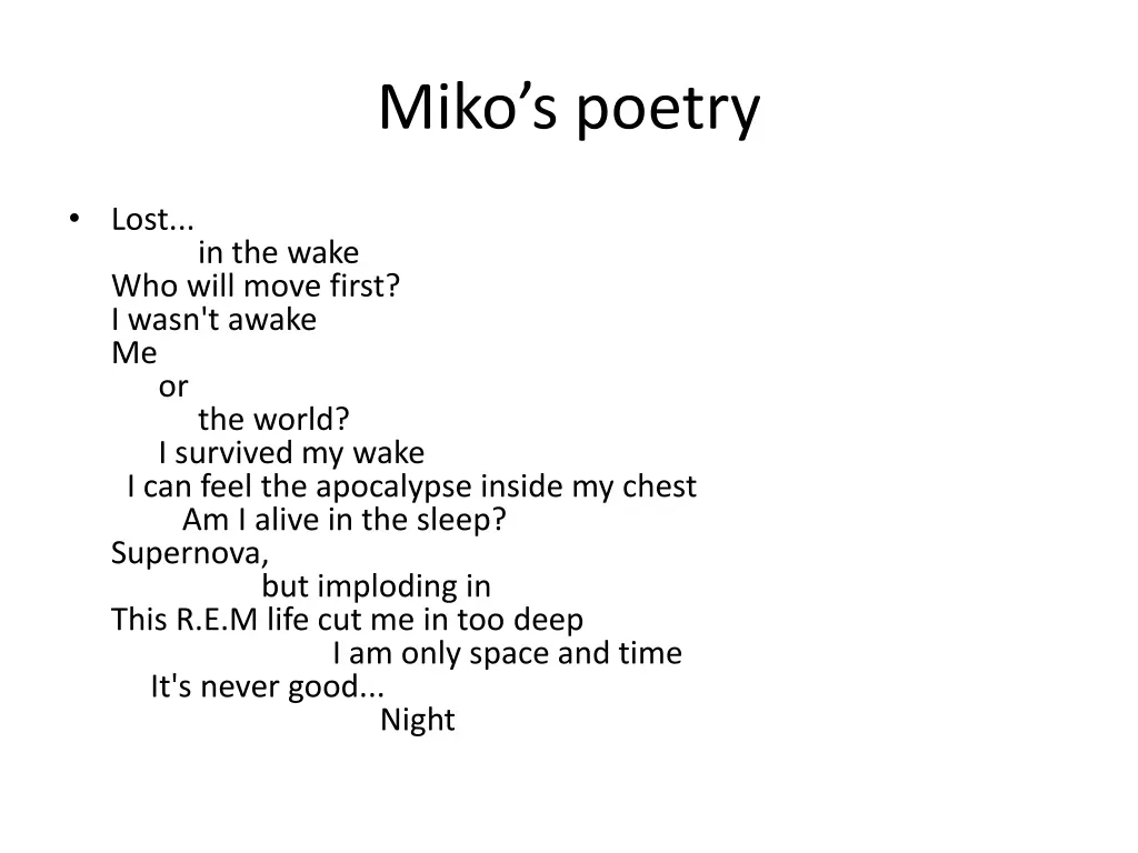 miko s poetry