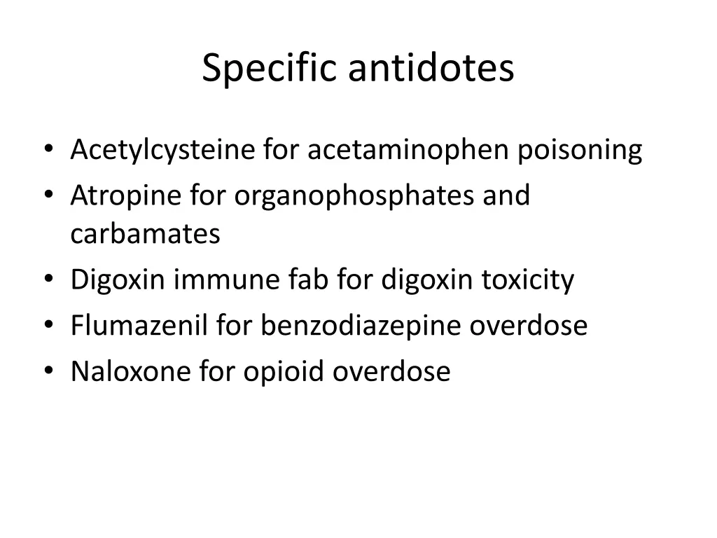 specific antidotes