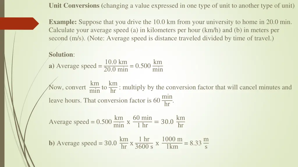 unit conversions changing a value expressed