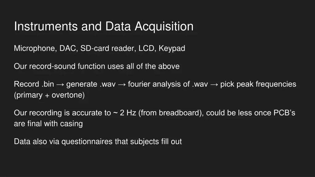 instruments and data acquisition