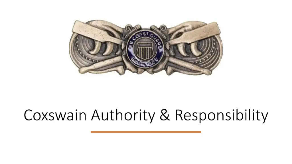 coxswain authority responsibility