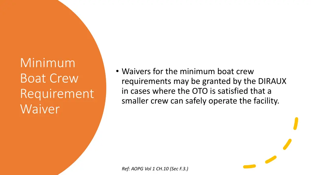 minimum boat crew requirement waiver