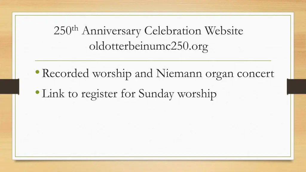 250 th anniversary celebration website