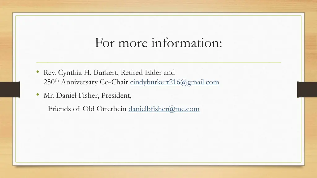 for more information