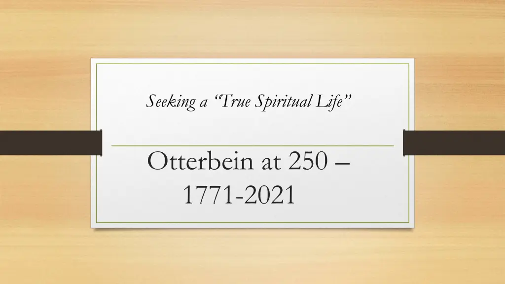 seeking a true spiritual life