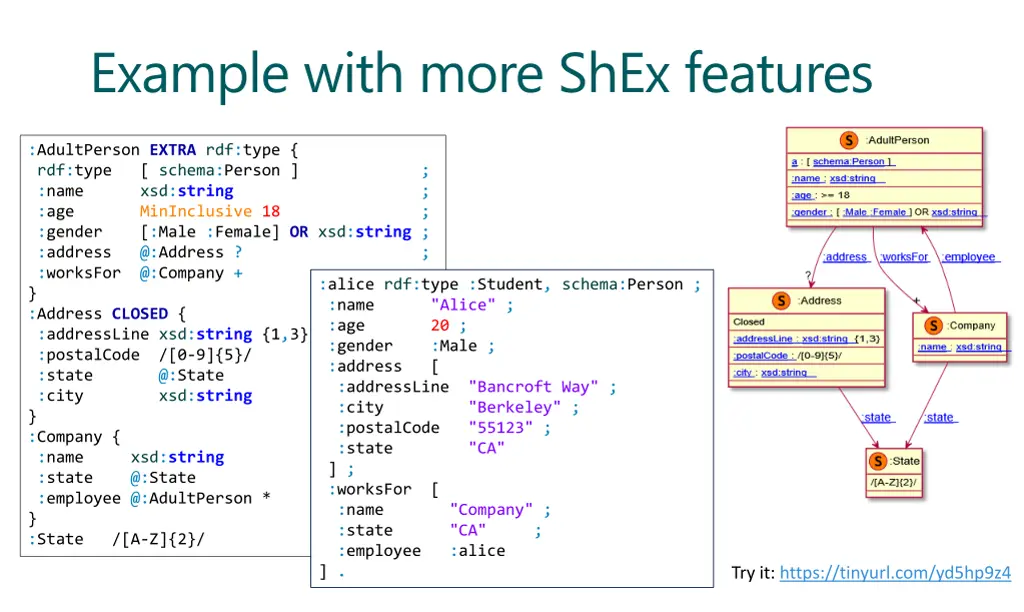 example with more shex features