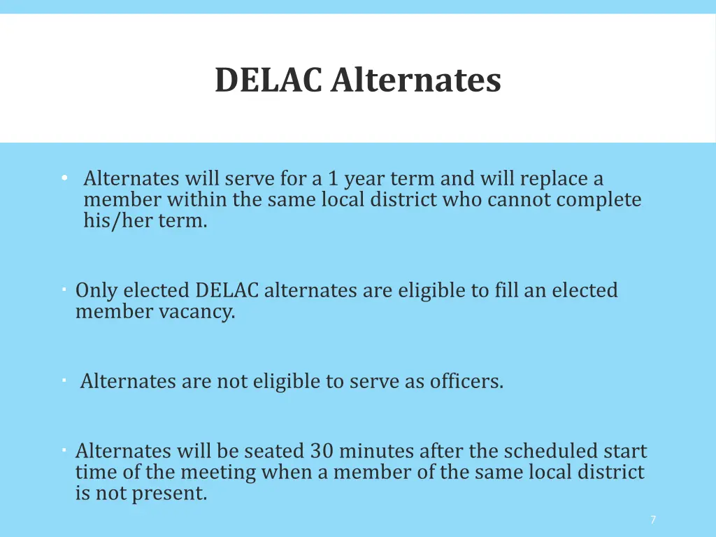 delac alternates