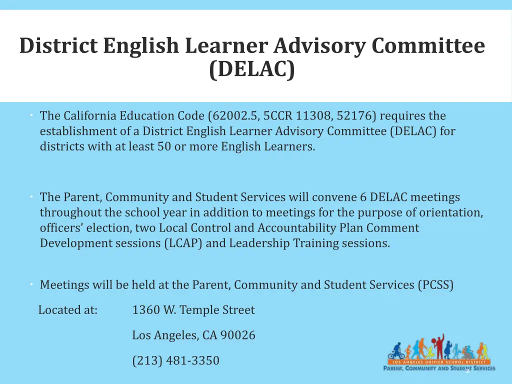 district english learner advisory committee delac