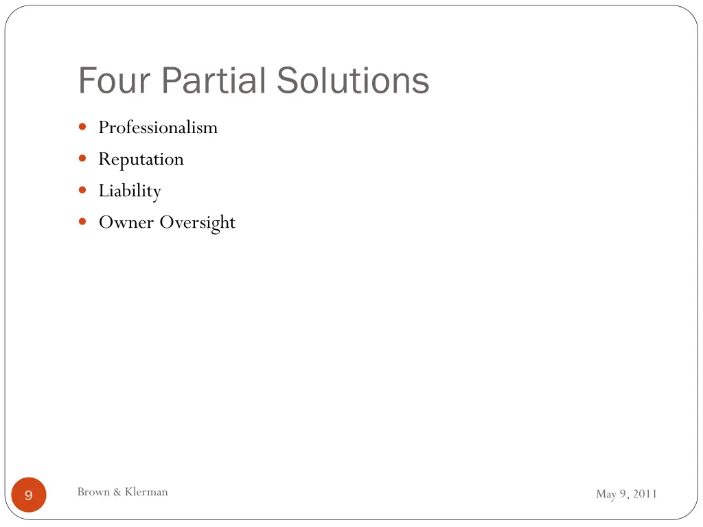 four partial solutions
