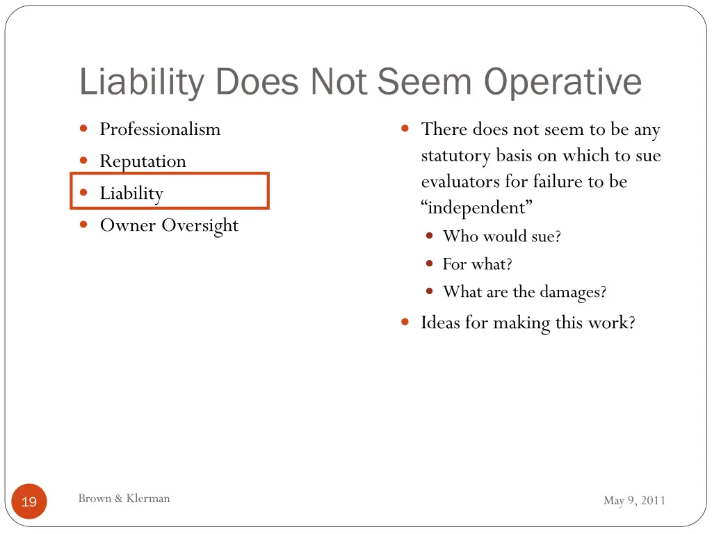 liability does not seem operative