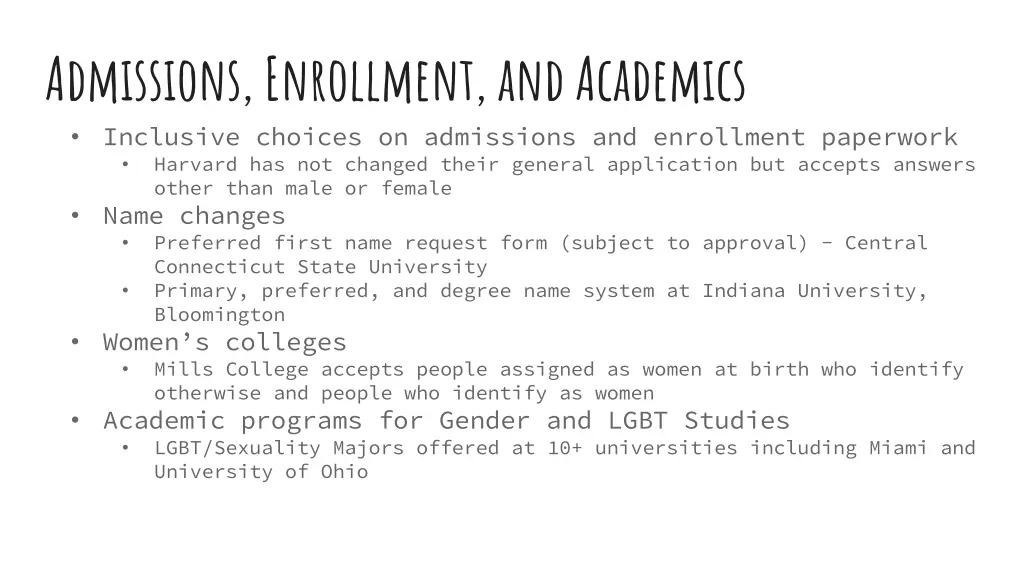 admissions enrollment and academics inclusive