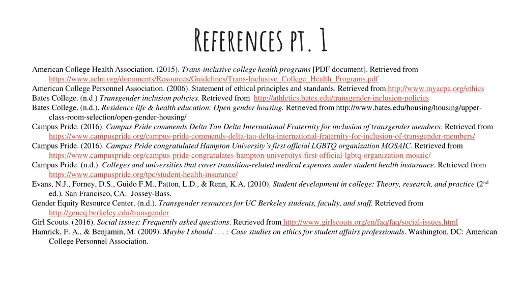 references pt 1