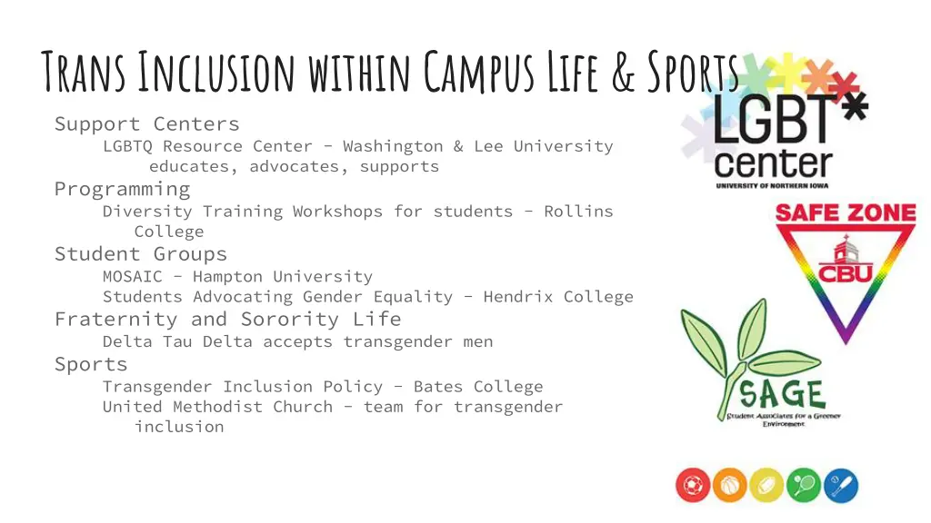 trans inclusion within campus life sports support