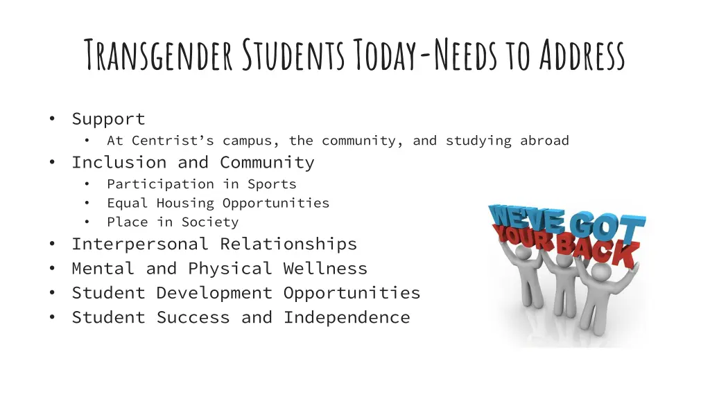 transgender students today needs to address
