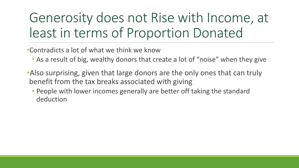 generosity does not rise with income at least