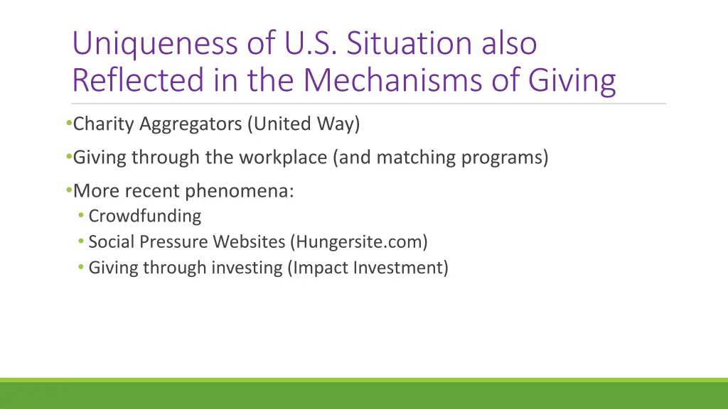 uniqueness of u s situation also reflected