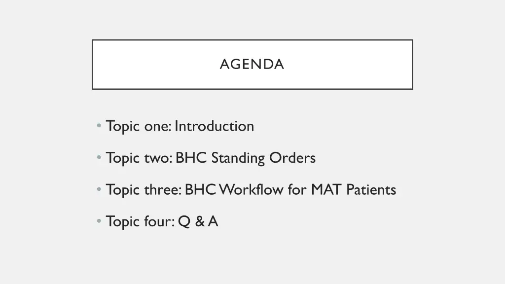 agenda