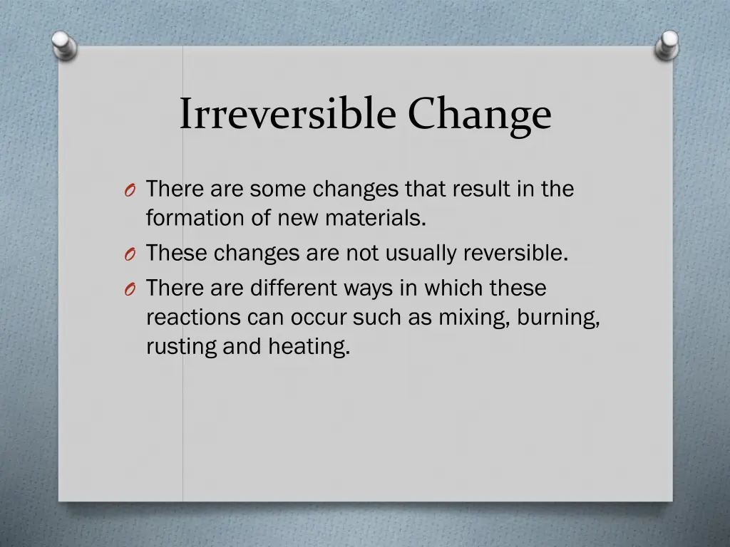 irreversible change