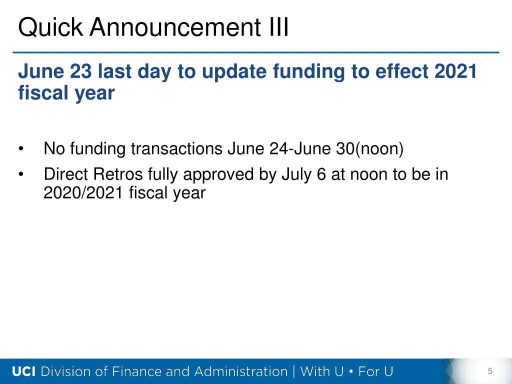 quick announcement iii