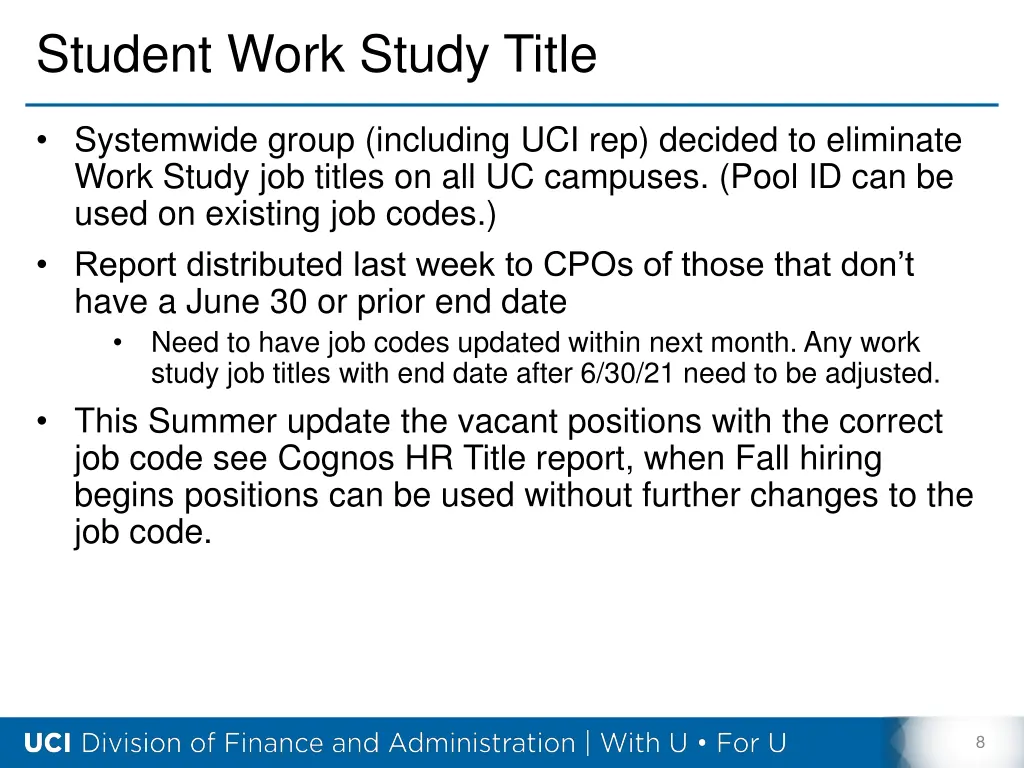 student work study title