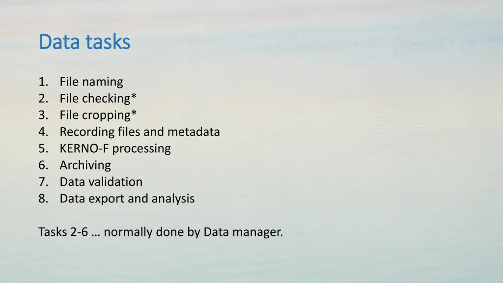 data tasks data tasks