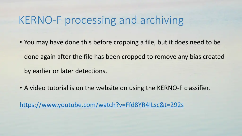 kerno f processing and archiving