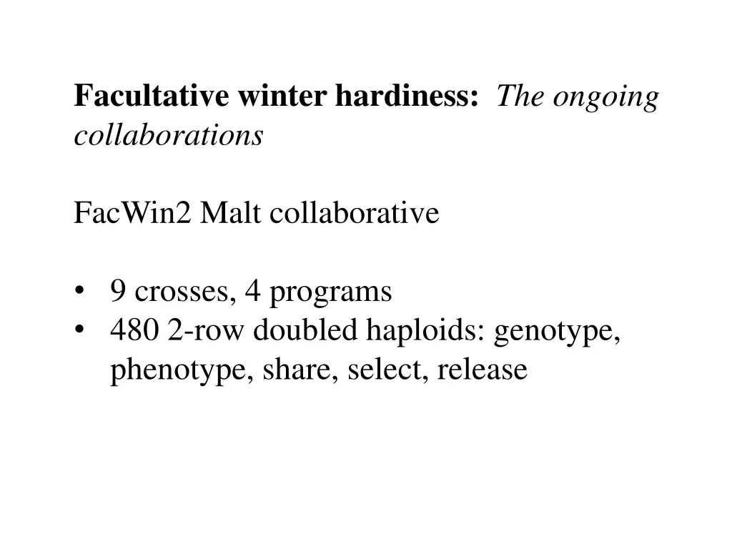 facultative winter hardiness the ongoing 1