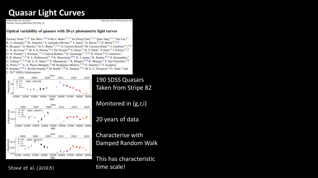 quasar light curves 2