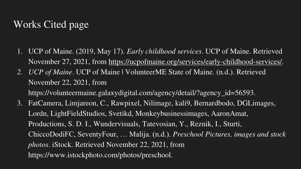 works cited page